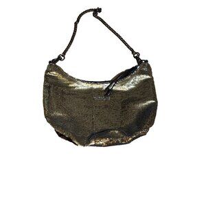 MZ Wallace Small Shoulder Bag Gold Sequins Black Hardware